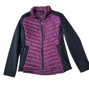 32 Degree Heat Mixed Media Packable Puffer Jacket Women's Large Purple Gorpcore‎